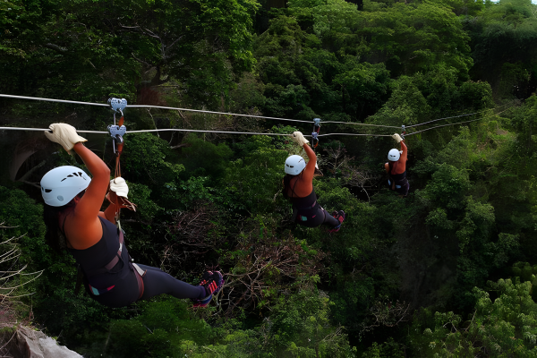 Waterfall Trek, Jungle Safari Zipline and Mudpool Hotspring Tour