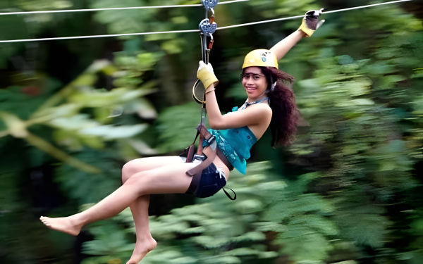 Waterfall Trek, Jungle Safari Zipline and Mudpool Hotspring Tour